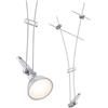 Paulmann CorDuo, punto luce singolo per sistema di cavi per faretti, 94487, Comet, massima CC: 12V 50 Watt, estensibile, cromato, opaco, cavi in metallo, GU 5,3, senza lampadine
