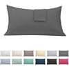 ECOMMERC3 Federa per cuscino per letto 105 cm misto cotone | Grigio