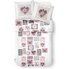 TODAY HC3 Parure di Letto 2 Persone 100% Only Love My Home Copripiumino 240 x 220 cm + 2 federe 63 x 63 cm, Poliestere, Bianco, Rosa, 220 x 240 cm