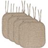 Sweet Home Collection - Cuscino per sedia in memory foam, con laccetti, motivo a nido d'ape, retro in gomma antiscivolo, forma quadrata arrotondata, 40 x 40 cm, Aria marrone, 4 pezzi
