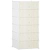 DecHome - Scarpiera Salvaspazio Slim 6 Cubi 45x35x17cm Plastica e Acciaio 45x36.5x108cm Bianco 172WT8