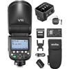 GODOX V1 PRO C Speedlight Flash a testa tonda on-camera Flash automatico E-TTL II Zoom Fresnel wireless 2.4G con X3C Wireless Flash Trigger compatibile con fotocamera Canon EOS 100V-240V