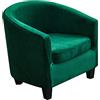 TOPCHANCES Velluto - Fodera per poltrona da club, 2 pezzi, estensibile, in jacquard, per poltrona e soggiorno, convertibile, tubo, con federa per cuscino, colore: verde scuro