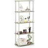 Furinno Libreria a 5 ripiani Sonoma Oak/White Tubo rettangolare