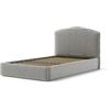 Letto piazza e mezza contenitore moon in tessuto perla 120x190 cm
