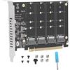 Bewinner Adattatore da SSD M.2 NVME a PCIE X16, Scheda Array SSD a 4 Porte, Scheda Raid Soft 4x32 Gbps Ad Alta velocità con Indicatore LED Individuale