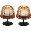 Lumisky Set di 2 lampade da tavolo LED senza fili TWINS Boheme H16cm polyrattan
