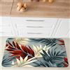 Comart - Tappeto Cucina Austin - Impermeabile - Antiscivolo - Antimacchia - Lavabile in Lavatrice - Passatoia in Poliestere - per Corridoio e Cucina - Made in Italy - Folhas Tropical - 50x75 cm
