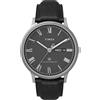 Timex Waterbury TW2U88600 - Orologio da uomo da 40 mm, cinturino in pelle nera con quadrante nero e cassa in acciaio inox