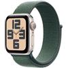 APPLE Watch SE GPS, Cassa 40 mm in alluminio galassia con Sport Loop verde lago - MXEH3QL/A