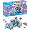 PLAYMOBIL Funstars 71635 Racing Unicorn, kart con motore pull-back, set di gioco dinamico per corse emozionanti, giocattolo per bambini dai 4 anni in su, Unicorno sfrecciante