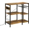 Easycomfort Mobile da Cucina a 3 ripiani in Truciolato con Presa di corrente, Porta USB e Cestino, 90x40x83cm