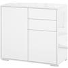 Easycomfort Mobiletto Armadietto Multiuso 2 Cassetti e 2 Armadietti, Apertura a Pressione, Mobile per Soggiorno, Cucina, Ufficio