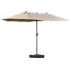 Easycomfort Ombrellone da Giardino Doppio 460x270cm, Ombrellone da Esterno con Apertura a Manovella, Base a Croce e Zavorra, Acciaio e Poliestere Khaki