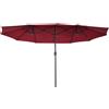 Easycomfort Ombrellone da Giardino Doppio con Apertura a Manovella, in Acciaio e Poliestere, 460x270x240 cm, Rosso