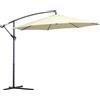 Easycomfort Ombrellone Decentrato da Giardino con Base a Croce Inclusa, in Metallo e Poliestere, 3x2.5 m, Beige