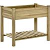 Easycomfort Fioriera Rialzata in Legno con Gambe e Ripiano Inferiore per Giardino e Balcone 91x51x76cm