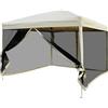 Easycomfort Gazebo da Giardino 3x3m con Zanzariera, Acciaio e Tessuto Oxford, Cachi