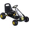 Easycomfort Go-Kart a Pedali per Bambini con Sedile Regolabile, Freno e Frizione, 95x66.5x57cm, Bianco Nero