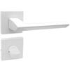 domino Elena QR SLIM White - Maniglia per porta WC - Set di maniglie per porta - Rosone quadrata - per porte del bagno - Set WC - Rivestimento rosone - Alluminio - Bianco