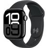 Apple Watch Series 10 Smartwatch GPS + Cellular Cassa in Alluminio 42 mm Colore Jet Black Nero Sport Band (M/L) - MWX73QL/A