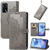 Fertuo Cover per Oppo A16 / A16S / A54S, Custodia Portafoglio a Libro in Pelle Flip Cover con Porta Carte, Chiusura Magnetica [Disegni di Mandala] Case Antiurto per Oppo A16 / A16S / A54S, Grigio