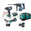 Makita DLX3119TJB Makita DHR243+DHP484+DGA513+BL1850Bx3 BATTERIE CON BORSONE