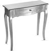 VERSA Cagliari Consolle Ingresso, Tavolo Consolle, Tavolino Ingresso, Tavolo Salotto, con 1 cassetto, Misure (A x L x l) 80 x 30 x 80 cm, Legno, Colore Argento