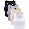 BOAO 4 Canottiere da Donna, Senza Maniche, con Schiena Incrociata, Nero, M