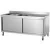 Fimar attrezzature per la ristorazione p GDS187L2CS Lavello armadiato con 2 vasche a sinistra dim. 1800 x 700 x 950h con sgocciolatoio