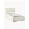 Westwing Collection Letto singolo in velluto a coste con spazio contenitore aggiuntivo Dream - Bianco