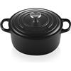 LE CREUSET CASSERUOLA ROTONDA, GHISA EVOLUTION NERO OPACO, S - d 22 cm x 3.3 lt