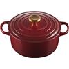 LE CREUSET CASSERUOLA ROTONDA, GHISA EVOLUTION ROSSO RHONE, M - d 24 cm x 4.2 lt