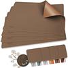 Sölmo sølmo I - Set di 4 tovagliette in pelle PU, resistente al calore, in due colori, lavabile, tovaglietta in pelle, tovaglietta per bambini (marrone/oro) (43 x 30 cm)