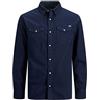 JACK & JONES Jjesheridan Shirt L/s, Camicia in jeans Uomo, Nero (Black Denim Fit:Slim), XX-Large