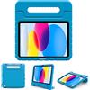 ProCase Custodia iPad A16 11 Generazione 11 Pollici 2025/10 Generazione 10,9 Pollici 2022 per Bambini, Cover Antiurto con Maniglia Convertibile -Blu