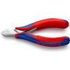KNIPEX Tronchese laterale per elettronica con cerniera passante con impugnature multicomponente 115 mm, 77 12 115