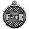 MyFamily Medaglietta Cane Bronx Cerchio Grande "f**k" Pedana In Argento Antico