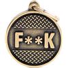 MyFamily Medaglietta Cane Bronx Cerchio Grande "f**k" Pedana In Ottone Inglese