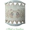 Ceramica Sarda Applique artigianale sarda con pavoncella celeste grande fatta a mano in ceramica 1XE27 916/20