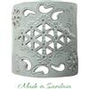 Ceramica Sarda Applique artigianale sarda traforo bianco grande con pavoncella fatta a mano in ceramica 1XE27 912/20
