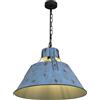 Globo lighting Lampadario Brennstellen a sospensione in metallo lampara d.45 cm celeste 1XE27 15366B/40