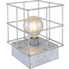 Globo lighting Lampada da tavolo Merill cubo stile industrial grigio in metallo a 1 luce 1XE27 15530ZT/40