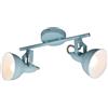 Briloner Leuchten Faretto spot a 2 luci orientabili moderno azzurro lucido a cupola 2049020/25