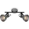 Briloner Leuchten Faretto spot a 2 luci orientabile industrial grigio-nero a cupola 2049024/25