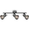 Briloner Leuchten Faretto spot a 3 luci orientabile industrial grigio-nero a cupola 2049034/25