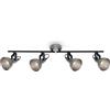 Briloner Leuchten Faretto spot a 4 luci orientabile industrial grigio-nero a cupola 2049044/25