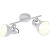 Briloner Leuchten Faretto spot a 2 luci orientabile moderno bianco lucido a cupola 2049026/25