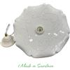 Ceramica Sarda Lampadario artigianale Sardo a piatto D.40 cm bianco fatto a mano 933/20