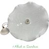 Ceramica Sarda Lampadario artigianale Sardo a piatto D.50 cm bianco fatto a mano 933.1/20